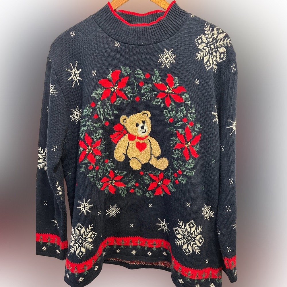 Vintage Nutcracker Bear Holiday Sweater